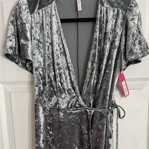 Velvety wrap dress.